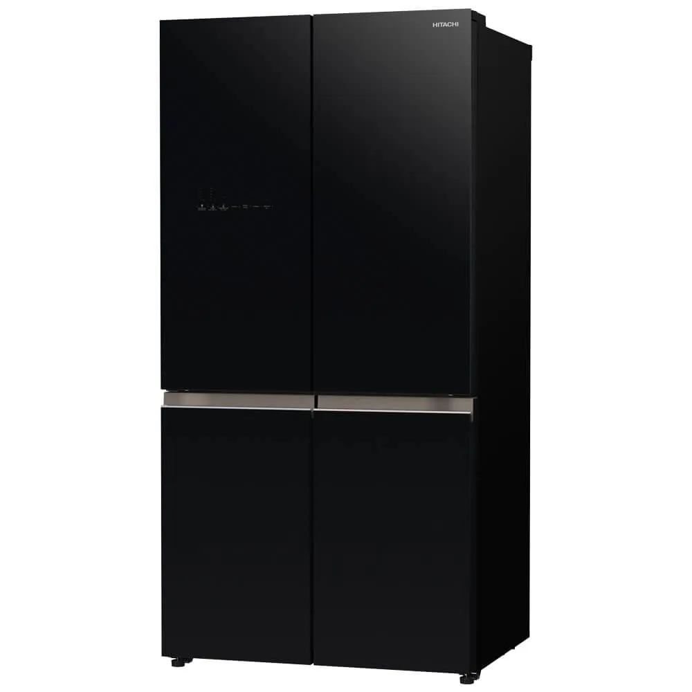 Hitachi R-WB700VMS2-GBK 645L French Bottom Freezer Deluxe 4-Door Refrigerator - Glass Black