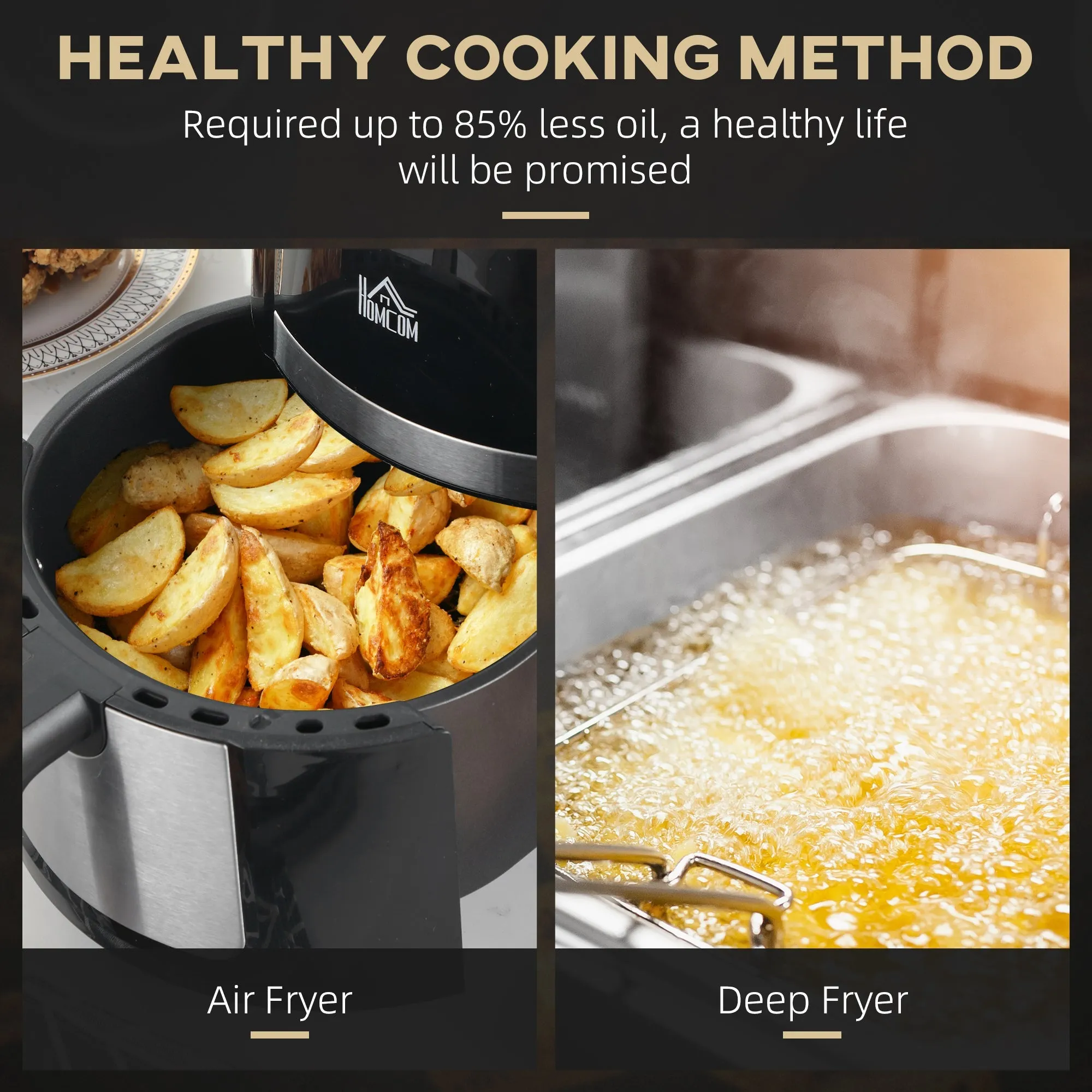 HOMCOM Digital Air Fryer 4L - Black