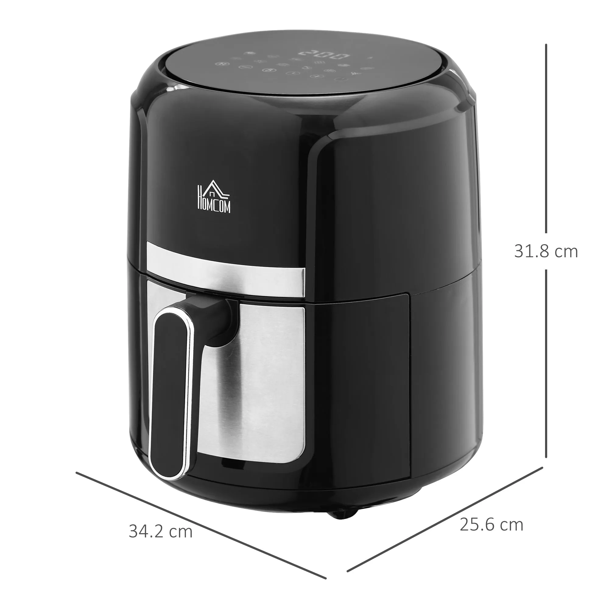 HOMCOM Digital Air Fryer 4L - Black