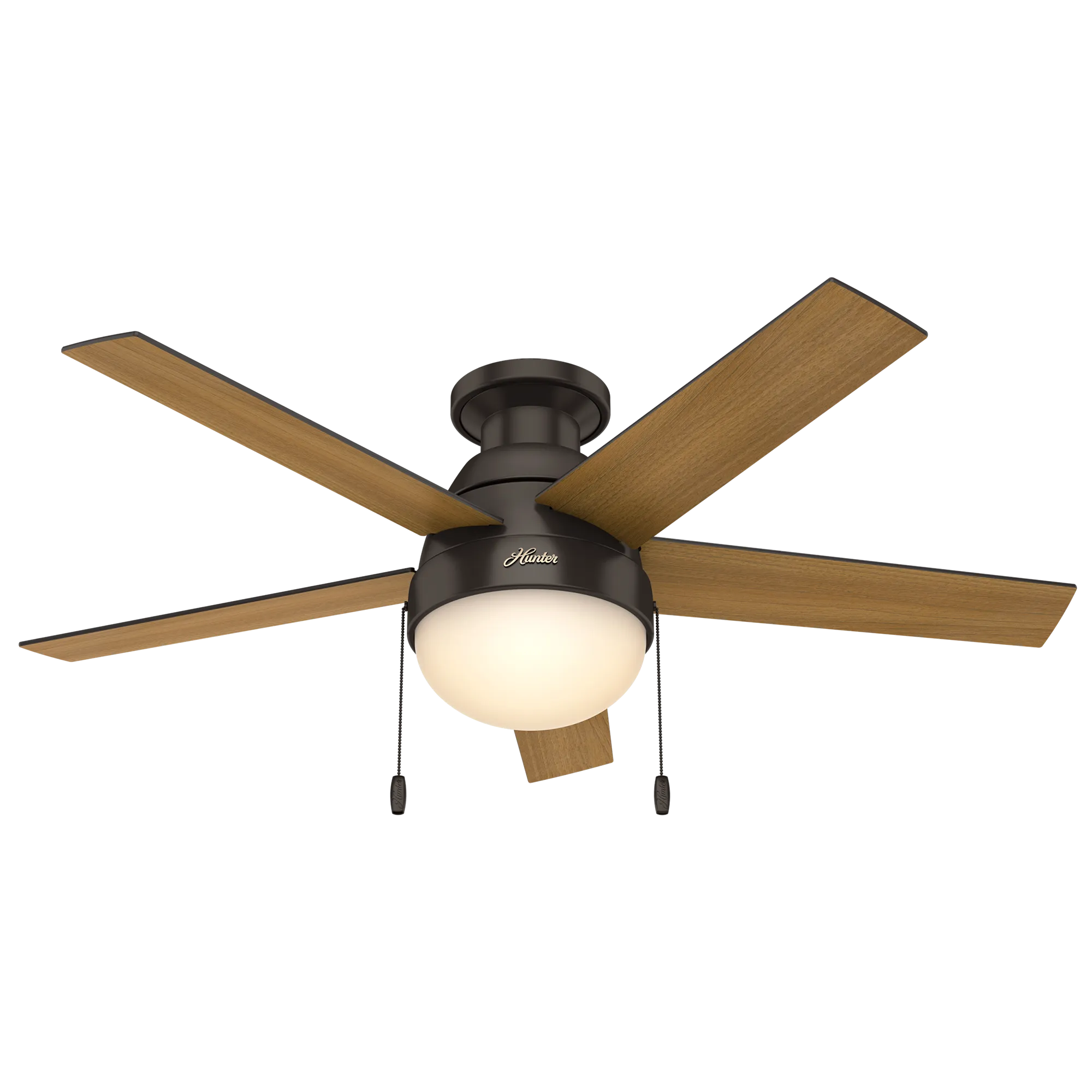 Hunter 46 inch Anslee Low Profile Ceiling Fan with LED Light Kit and Pull Chain