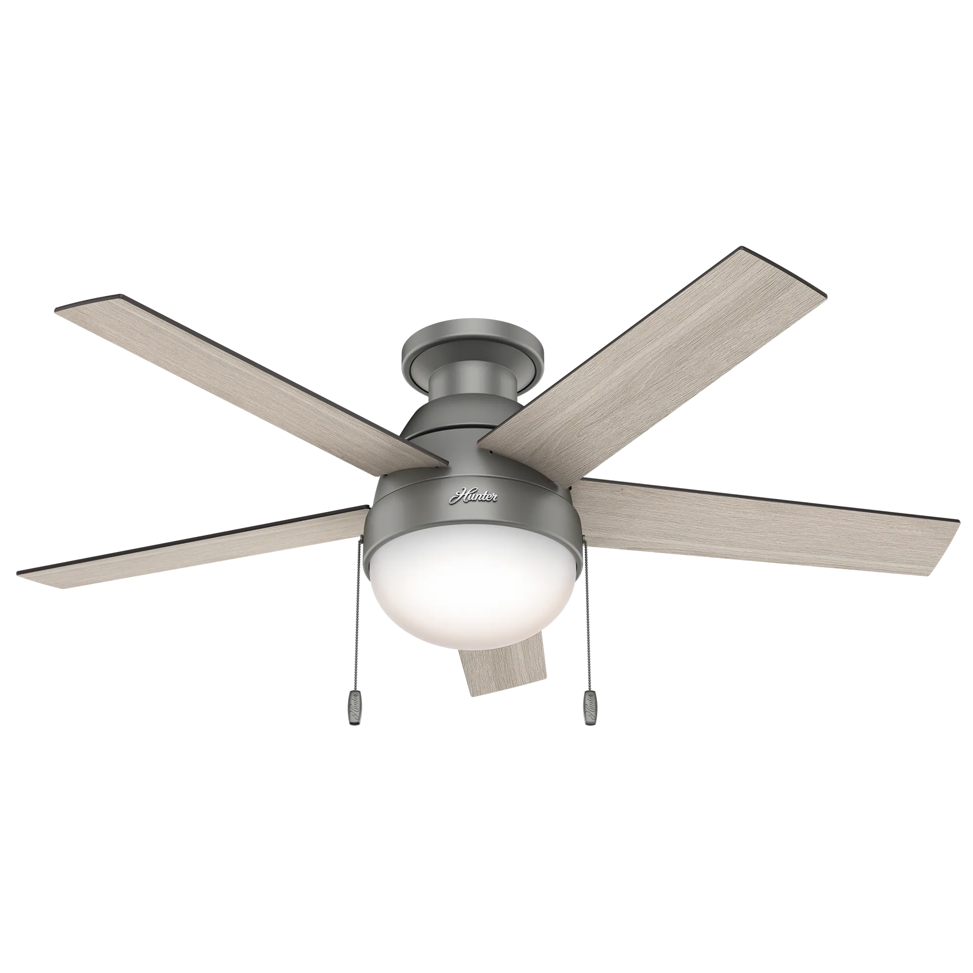 Hunter 46 inch Anslee Low Profile Ceiling Fan with LED Light Kit and Pull Chain