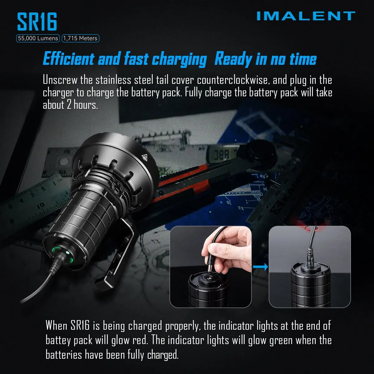 IMALENT SR16 55000 lumen flashlight