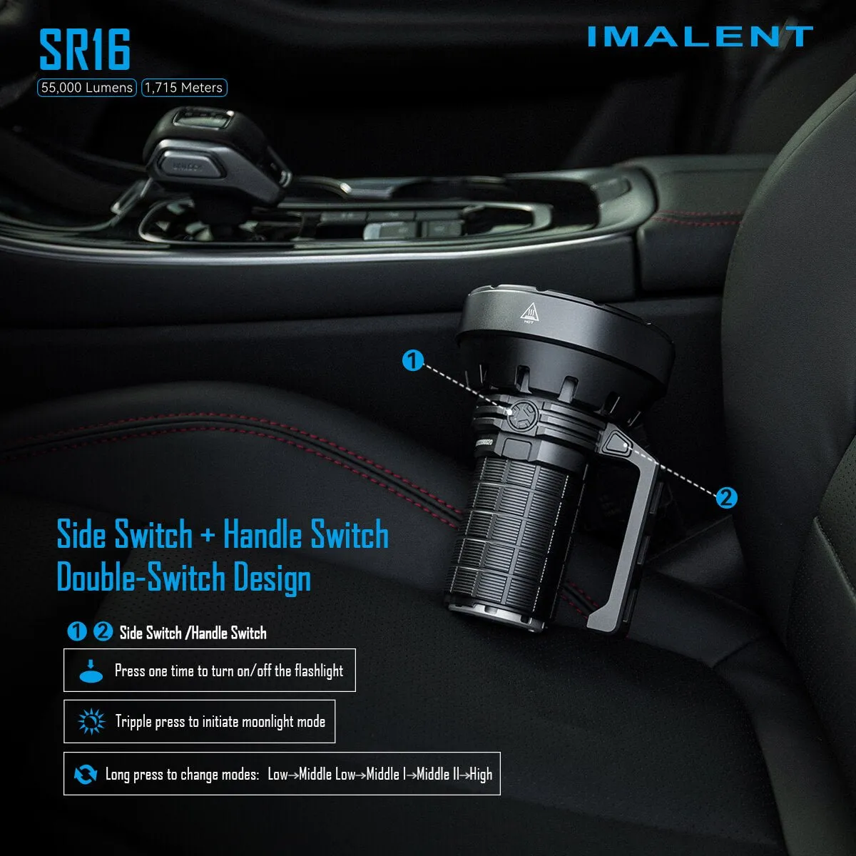 IMALENT SR16 55000 lumen flashlight