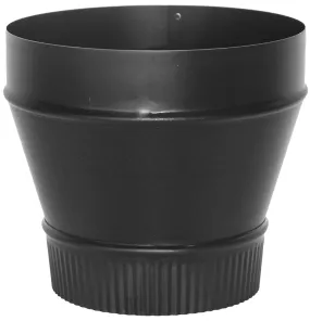 Imperial BM0074 Stove Pipe Reducer, 6 x 4 in, Crimp, 24 ga Thick Wall, Black, Matte :EA: QUANTITY: 1