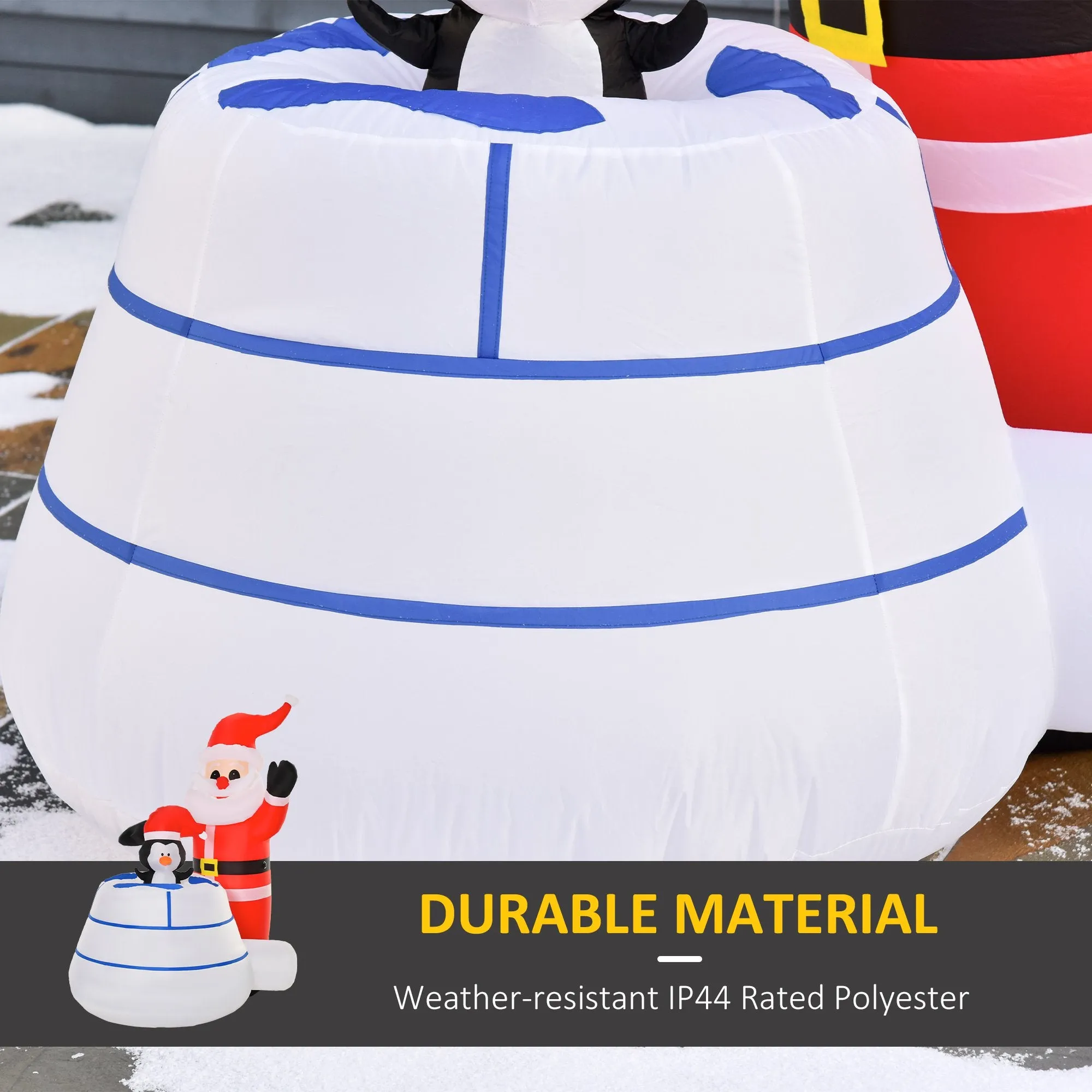 Inflatable Santa ａｎｄ Penguin ｉｎ House Decoration