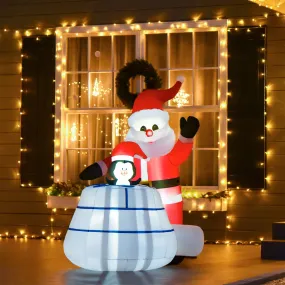 Inflatable Santa ａｎｄ Penguin ｉｎ House Decoration