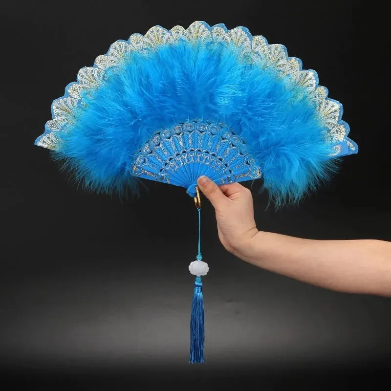 Japanese Folding Feather Hand Fan