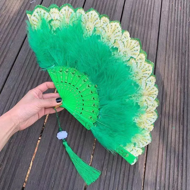 Japanese Folding Feather Hand Fan