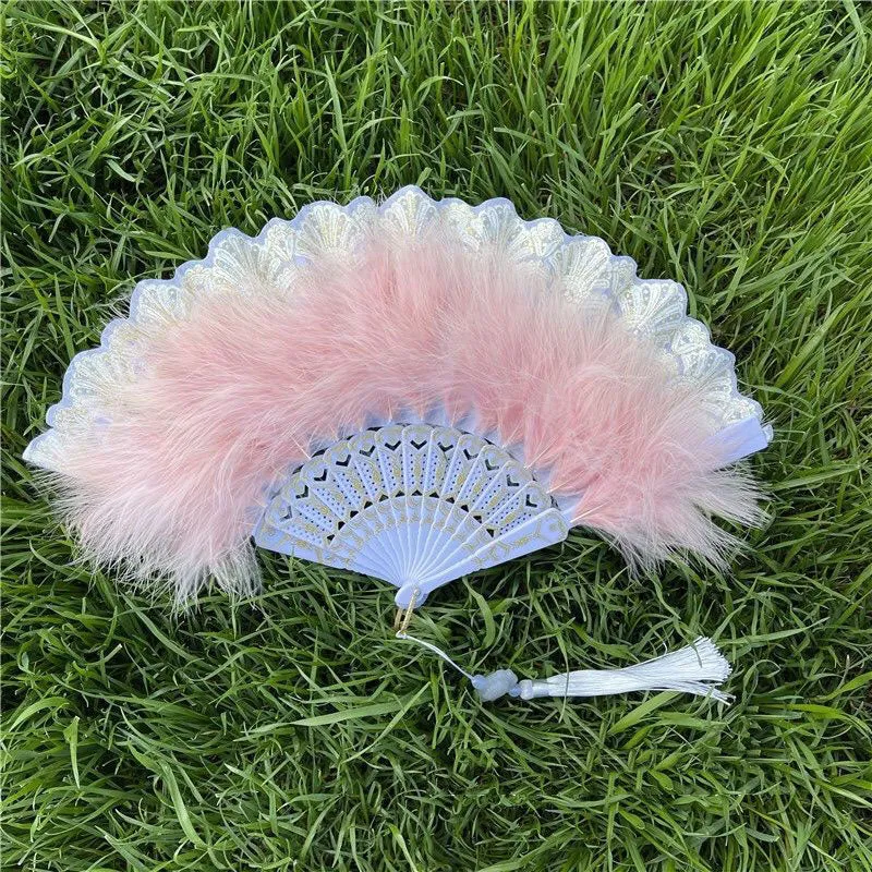 Japanese Folding Feather Hand Fan