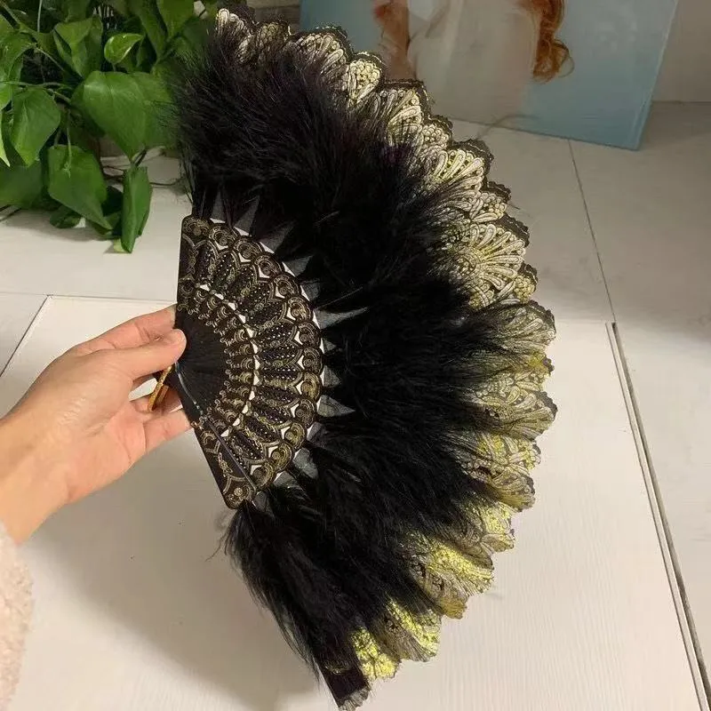 Japanese Folding Feather Hand Fan