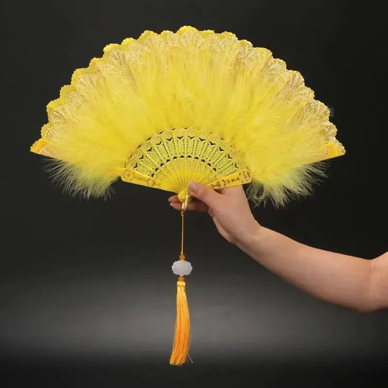 Japanese Folding Feather Hand Fan