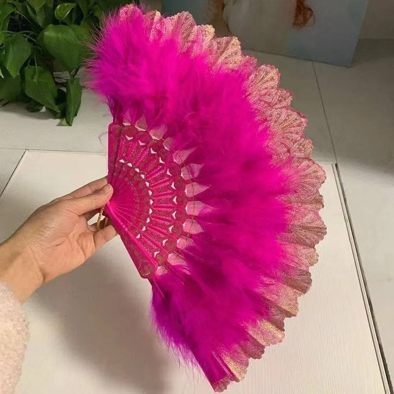 Japanese Folding Feather Hand Fan