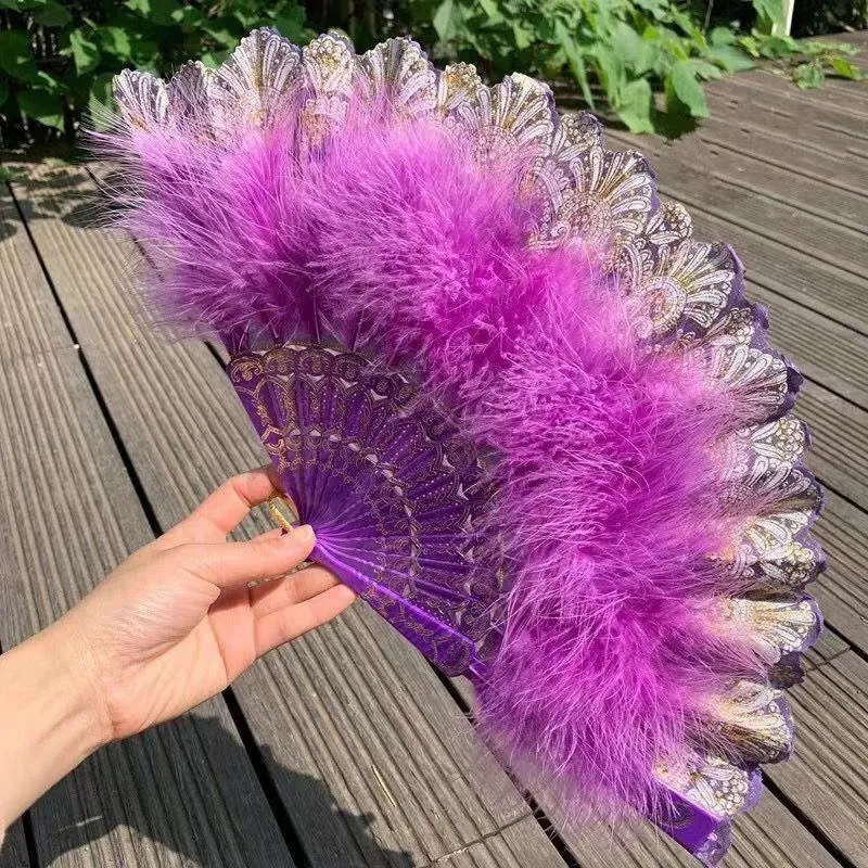 Japanese Folding Feather Hand Fan