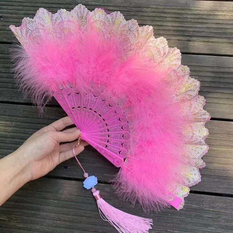 Japanese Folding Feather Hand Fan