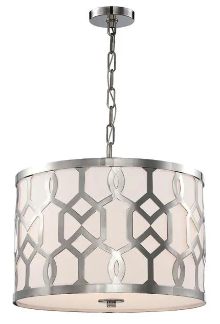 JENNINGS 3 LIGHT CHANDELIER, POLISHED NICKEL