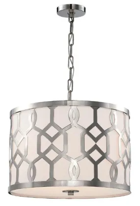 JENNINGS 3 LIGHT CHANDELIER, POLISHED NICKEL