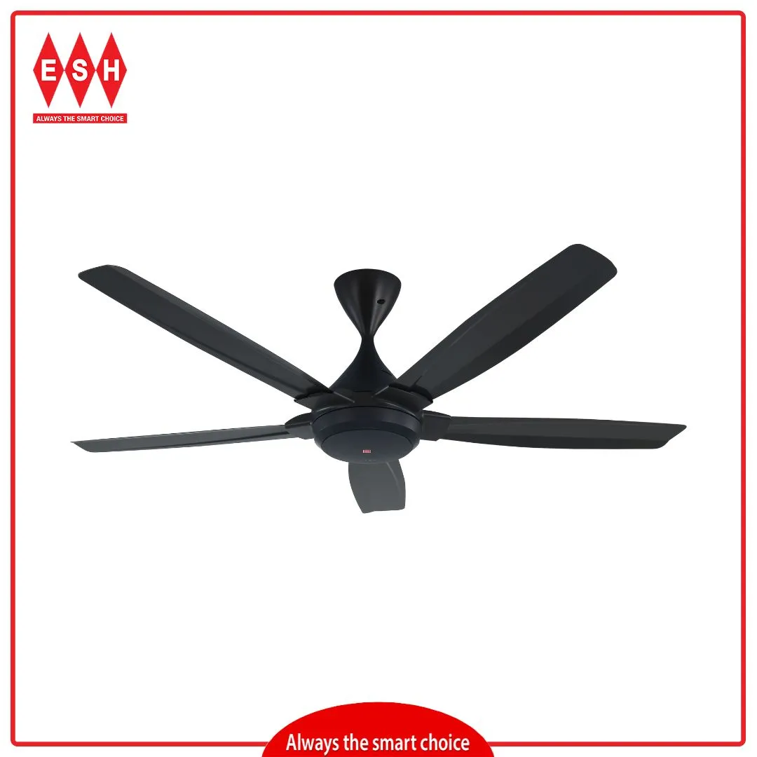 KDK K14QF-DG 140cm/56 Inch Remote Control Type with DC Motor Ceiling Fan (Dark Grey)