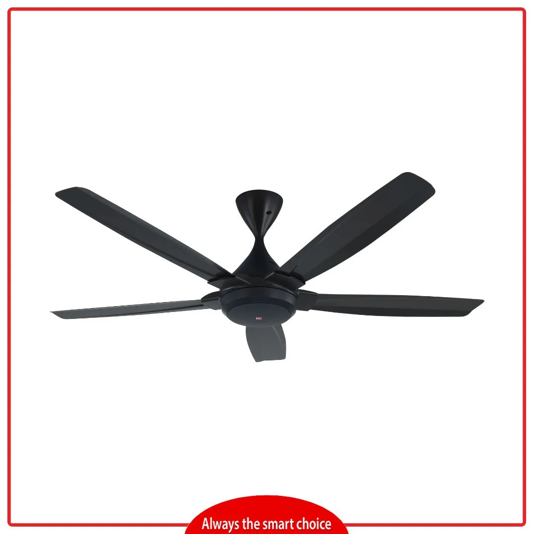 KDK K14QF-DG 140cm/56 Inch Remote Control Type with DC Motor Ceiling Fan (Dark Grey)