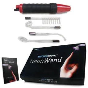 KinkLab Neon Wand Electrosex Kit - Purple E-Stim Kit - 5 Piece Set