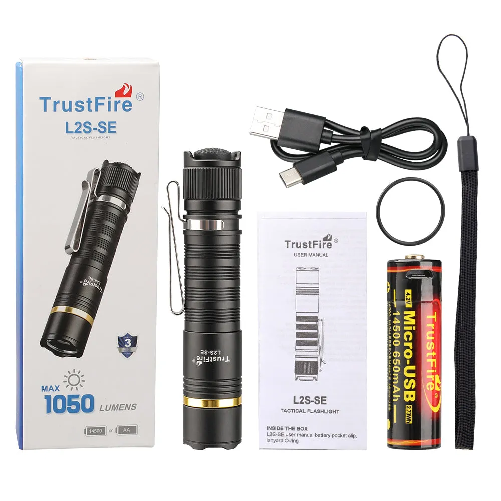 L2S-SE Tactical Flashlight has a maximum brightness of 1050 lumens and is stable and reliable in outdoor activities (disposable battery)