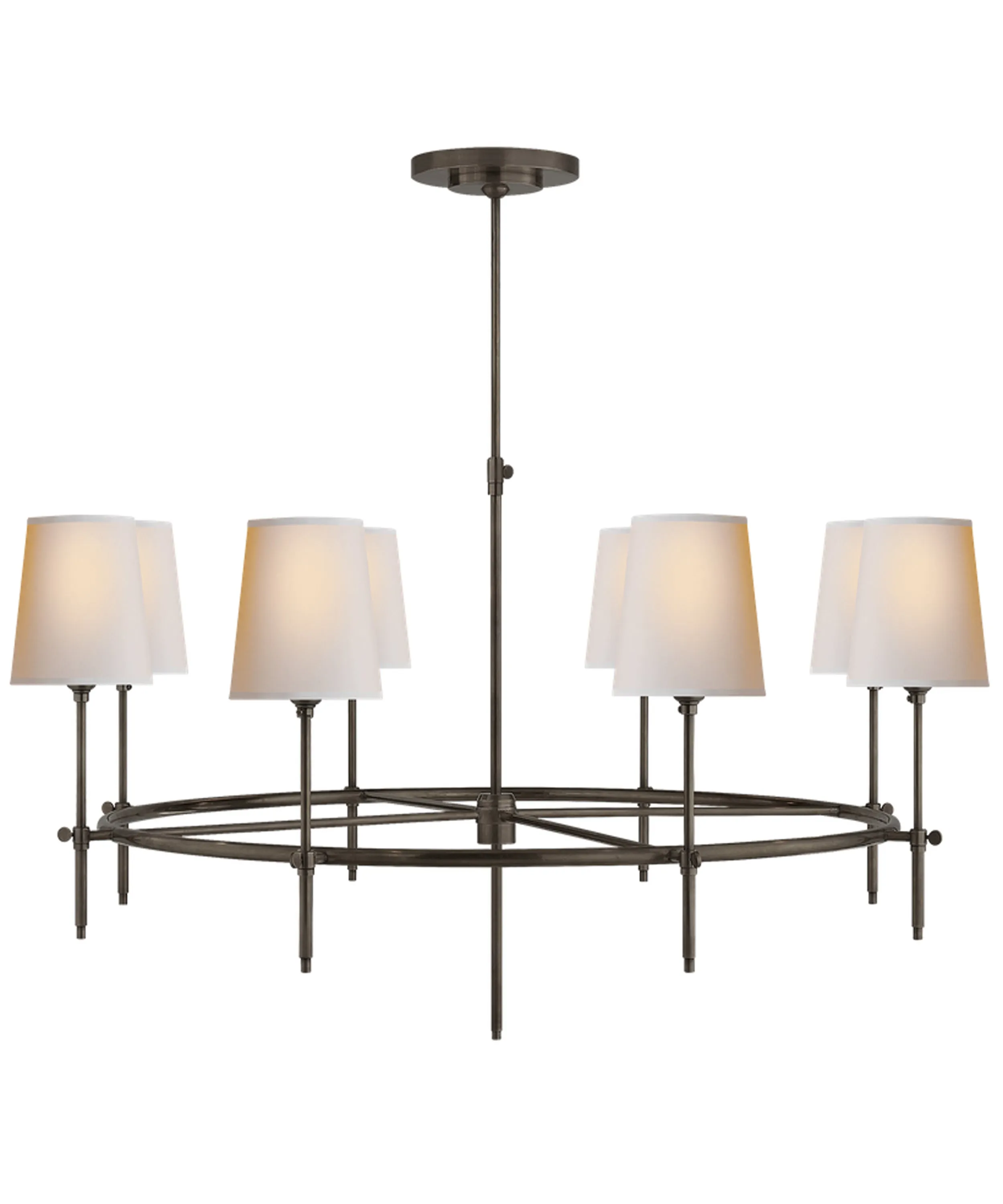 Large Bryant Ring Chandelier, Bronze