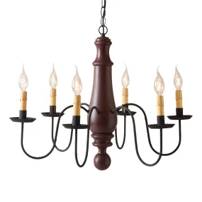 Large Norfolk Wood Chandelier in Sturbridge Red