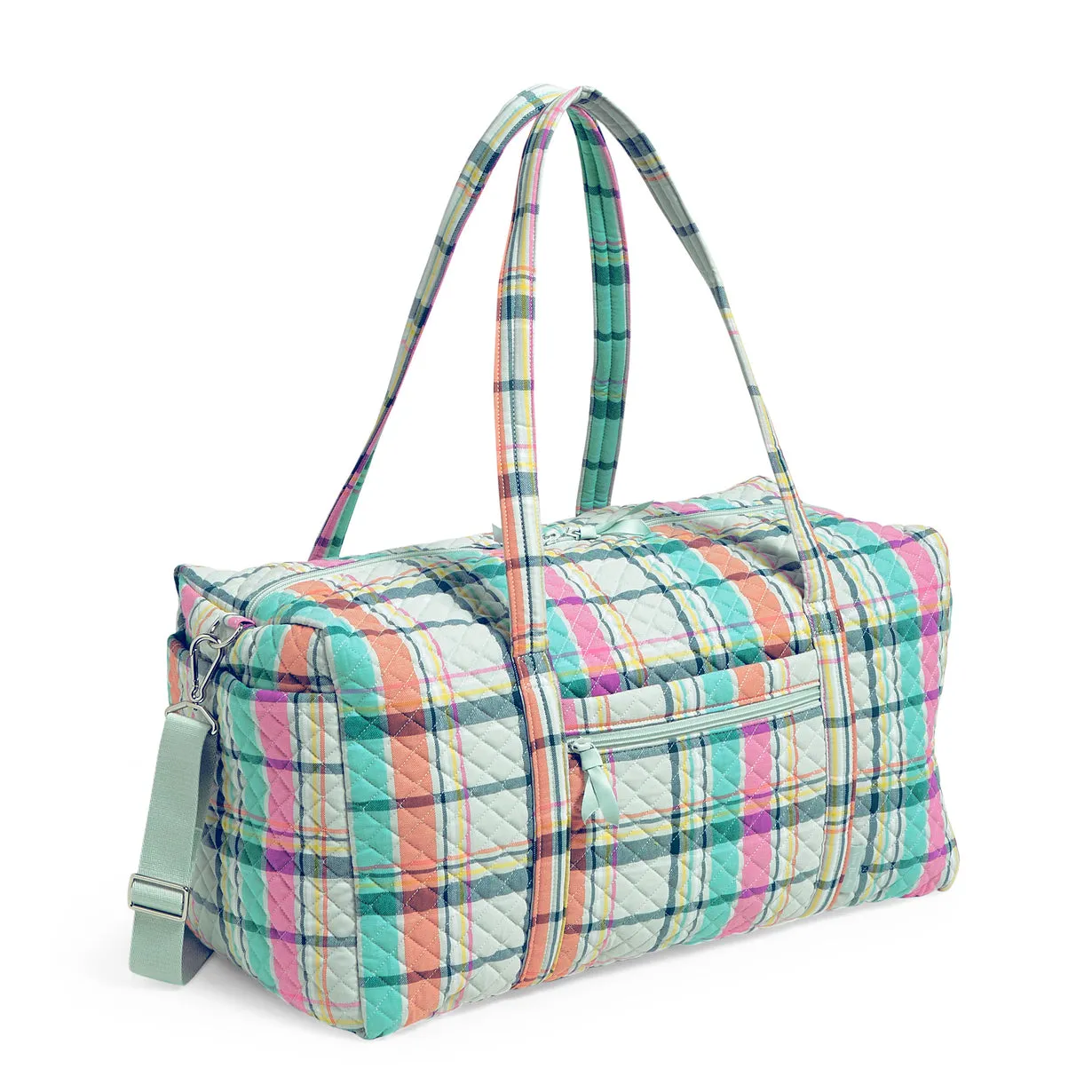 Large Travel Duffel - Pastel Plaid