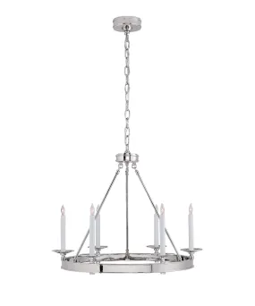 Launceton Small Ring Chandelier, Polished Nickel