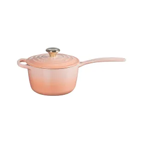 Le Creuset Signature Enameled Cast Iron Sauce Pan with Lid, 1.75-Quart, Peche