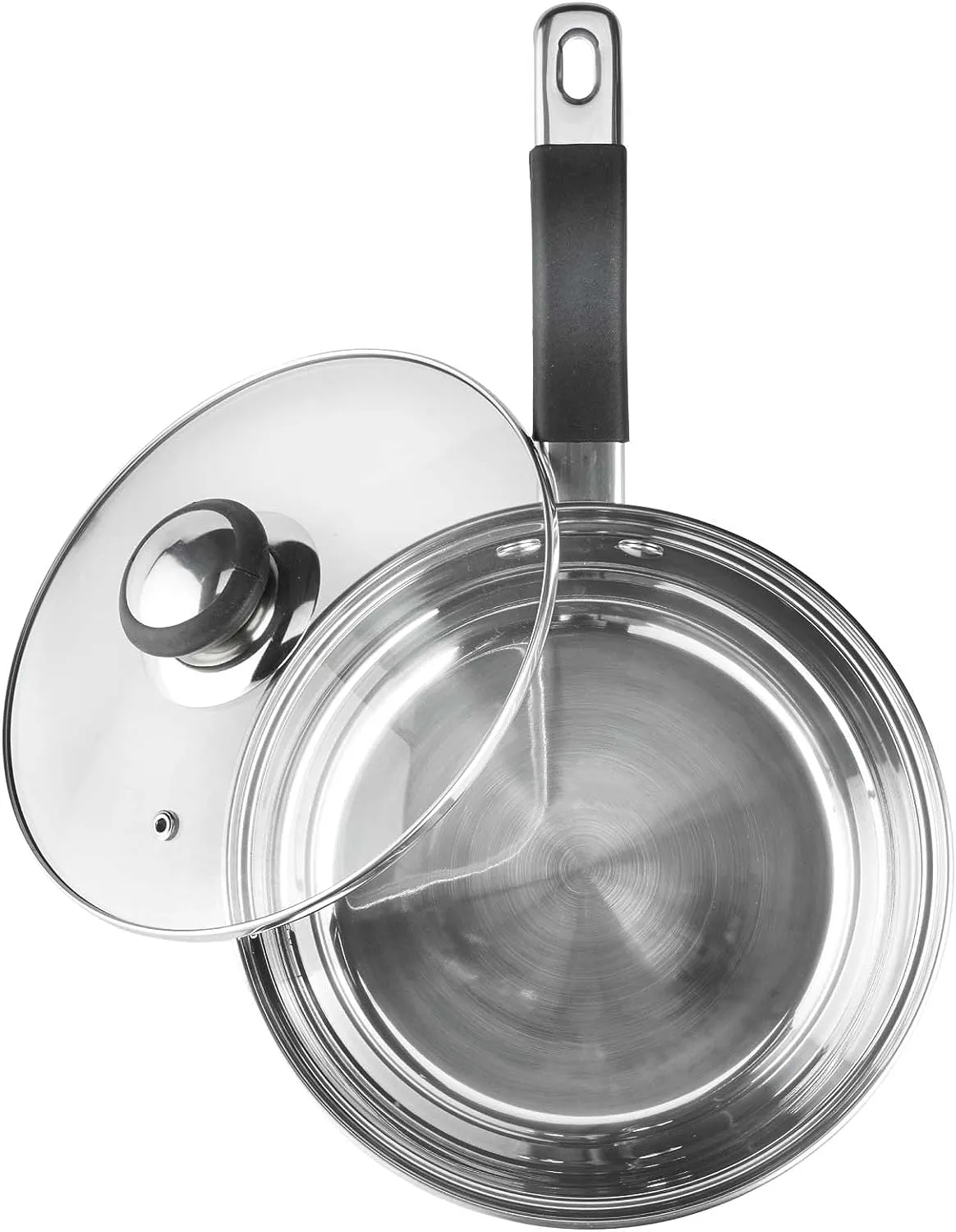 Lewis's Stainless Steel 3 Piece Pan Set with Silica Handles - Silver