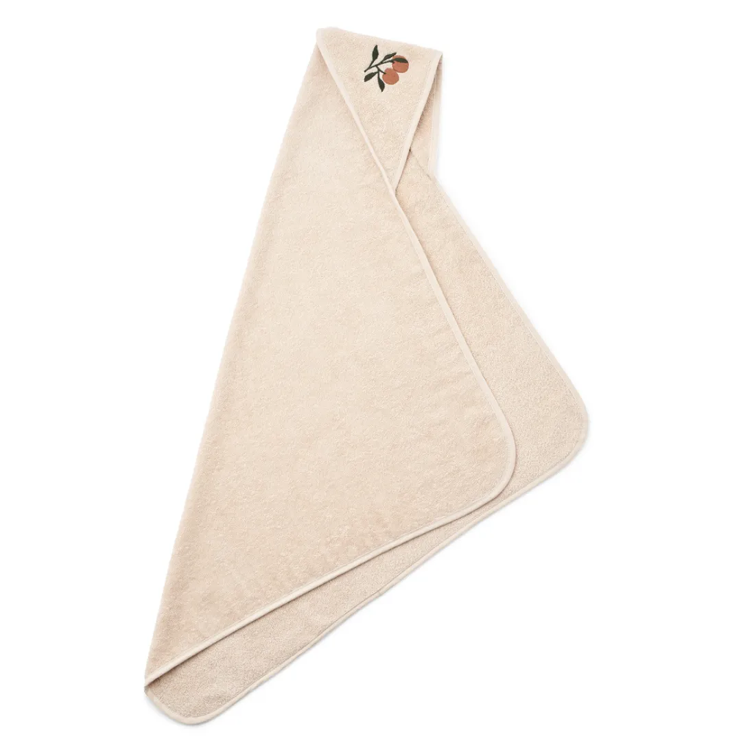 Liewood Batu Hooded Tower Bathcape | Peach /Sea Shell