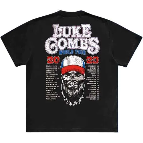 Luke Combs Unisex T-Shirt: Tour 23 Skull