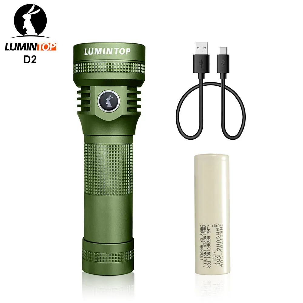 Lumintop® D2 Type-C Rechargeable Outdoor LED Flashlight Magnetic Tail Cap