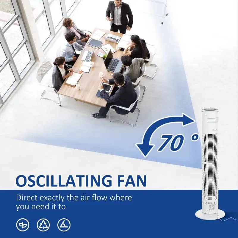 Maplin Plus 30" Freestanding Oscillating Tower Fan - White