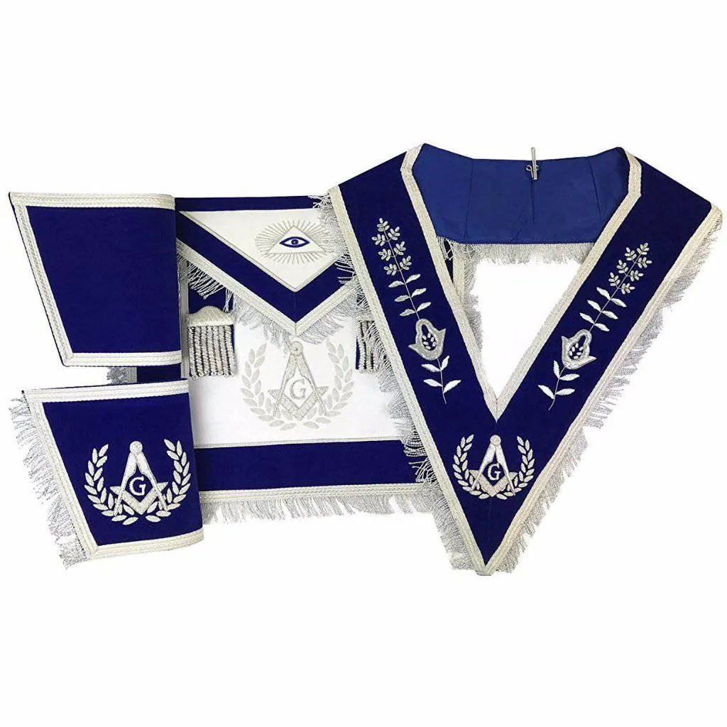 Master Mason Blue Lodge Regalia Set - Hand Embroidery