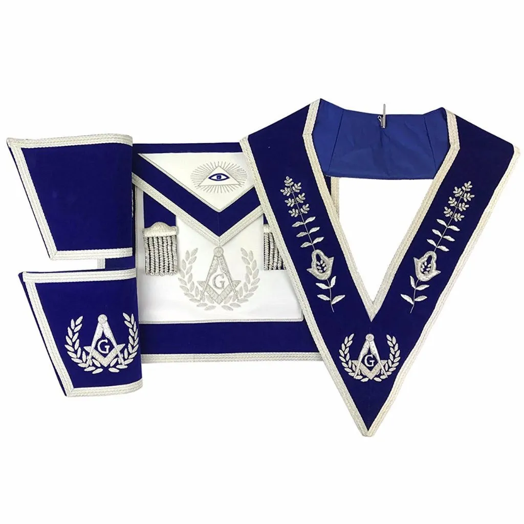 Master Mason Blue Lodge Regalia Set - Hand Embroidery