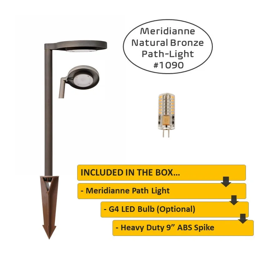 Meridianne Cast Brass Contemporary Pathway Light Natural Bronze