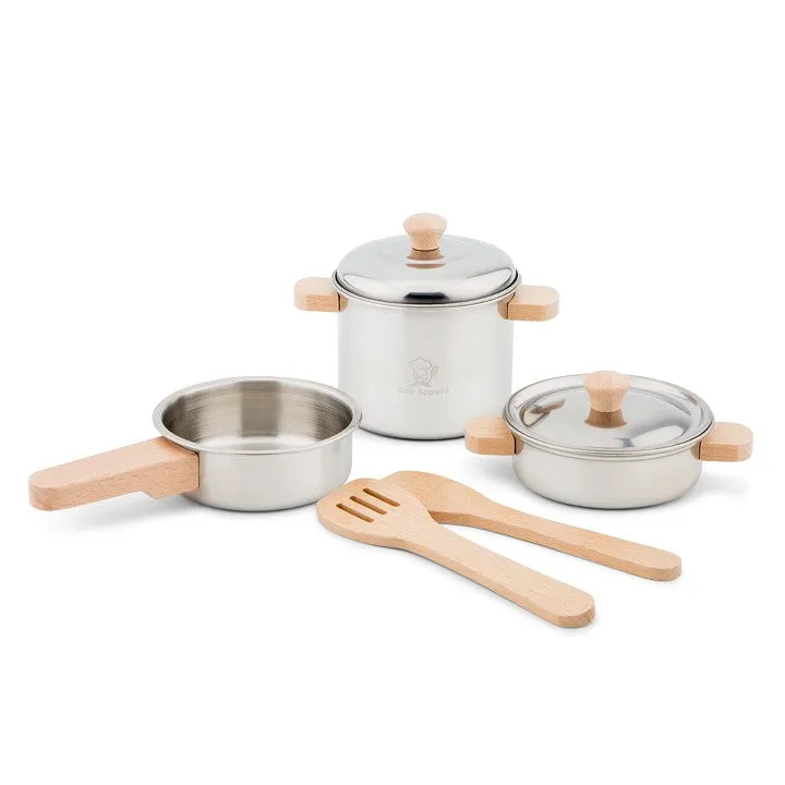 Metal Pan Cooking Set Play Kitchen Toddler Toys 2yrs 