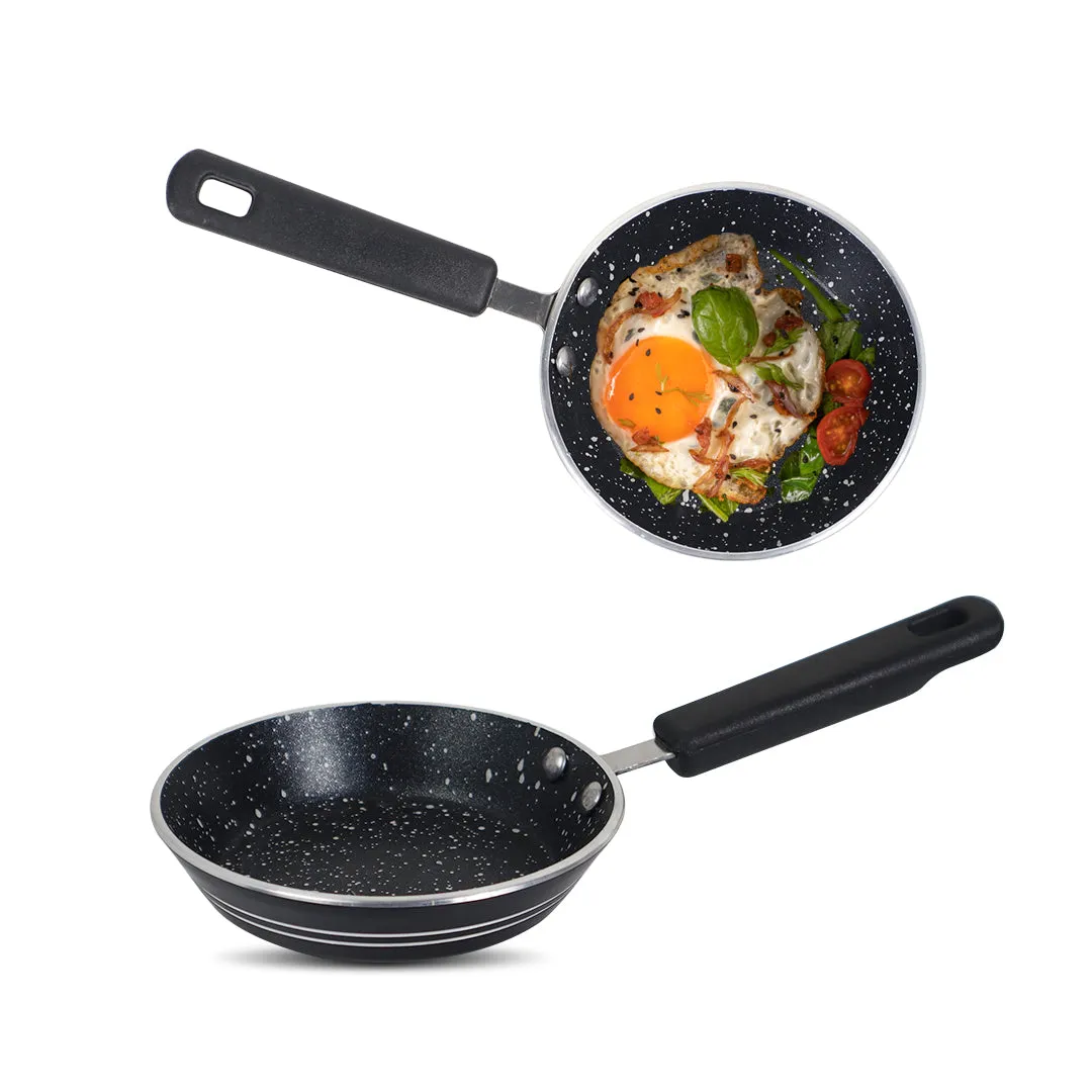 Mini Non Stick Marble Coated Black One Egg Frying Pan