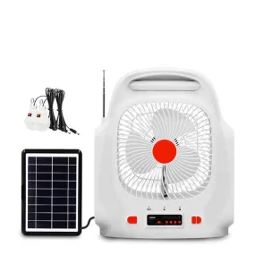 Mini Solar Battery-Powered Table Fan With Light Q-F107