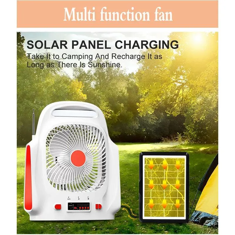 Mini Solar Battery-Powered Table Fan With Light Q-F107