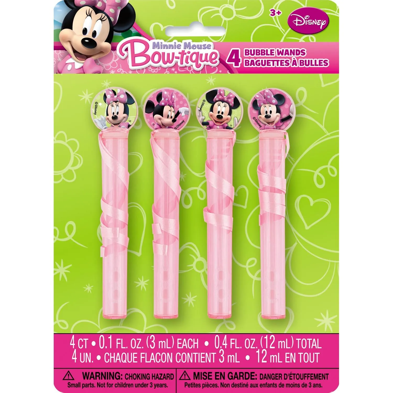 Minnie Mouse Bubbles and Wands (4 Per Pack)