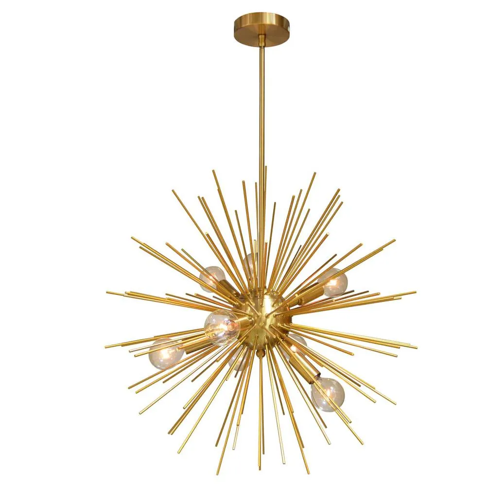 Modern Contemporary 8 light Mid Century Biophilic Gold & Vintage Bronze Finish