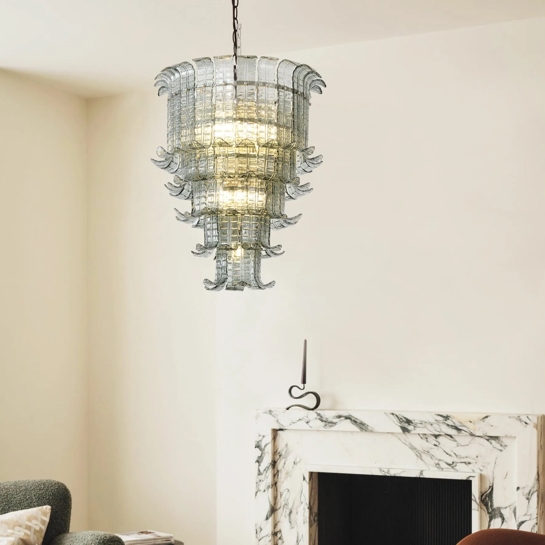 Murano Cascade Glass Chandeliers