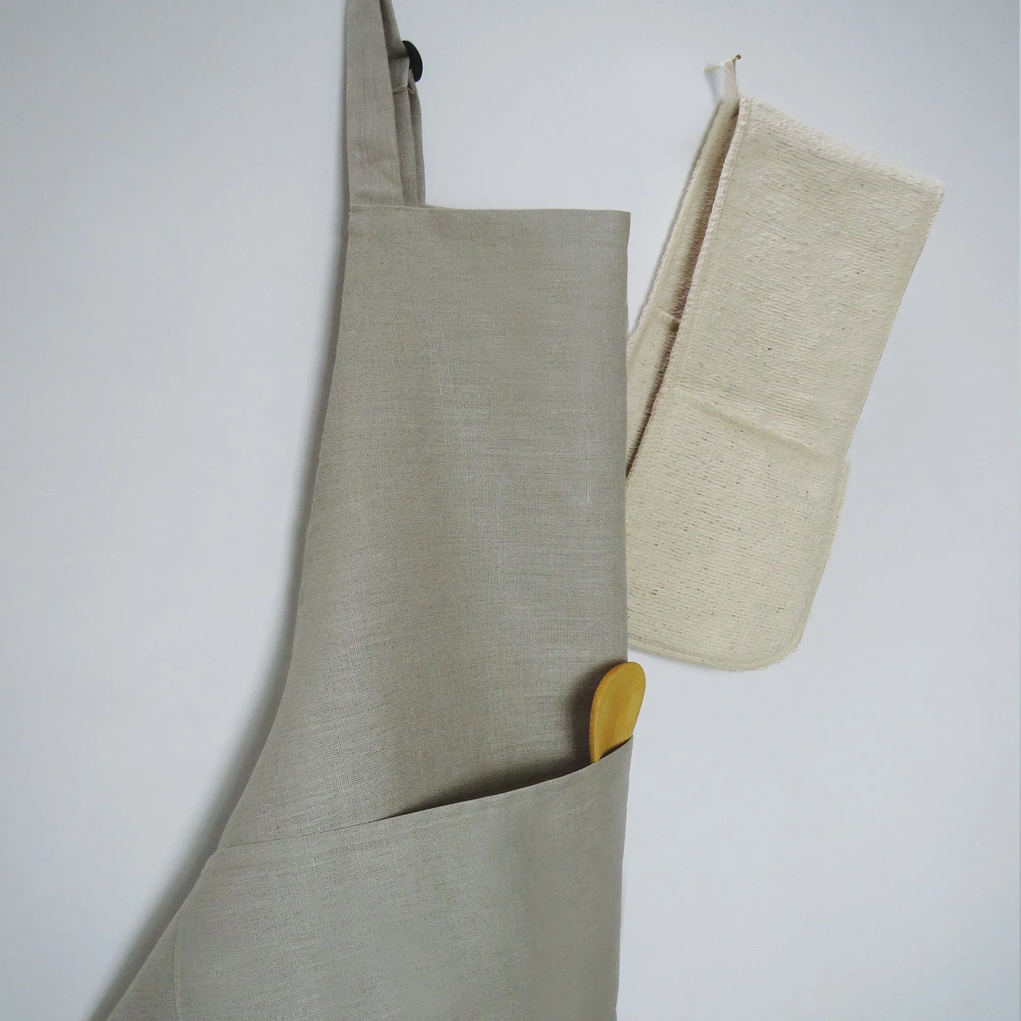 Natural Linen Bib Apron