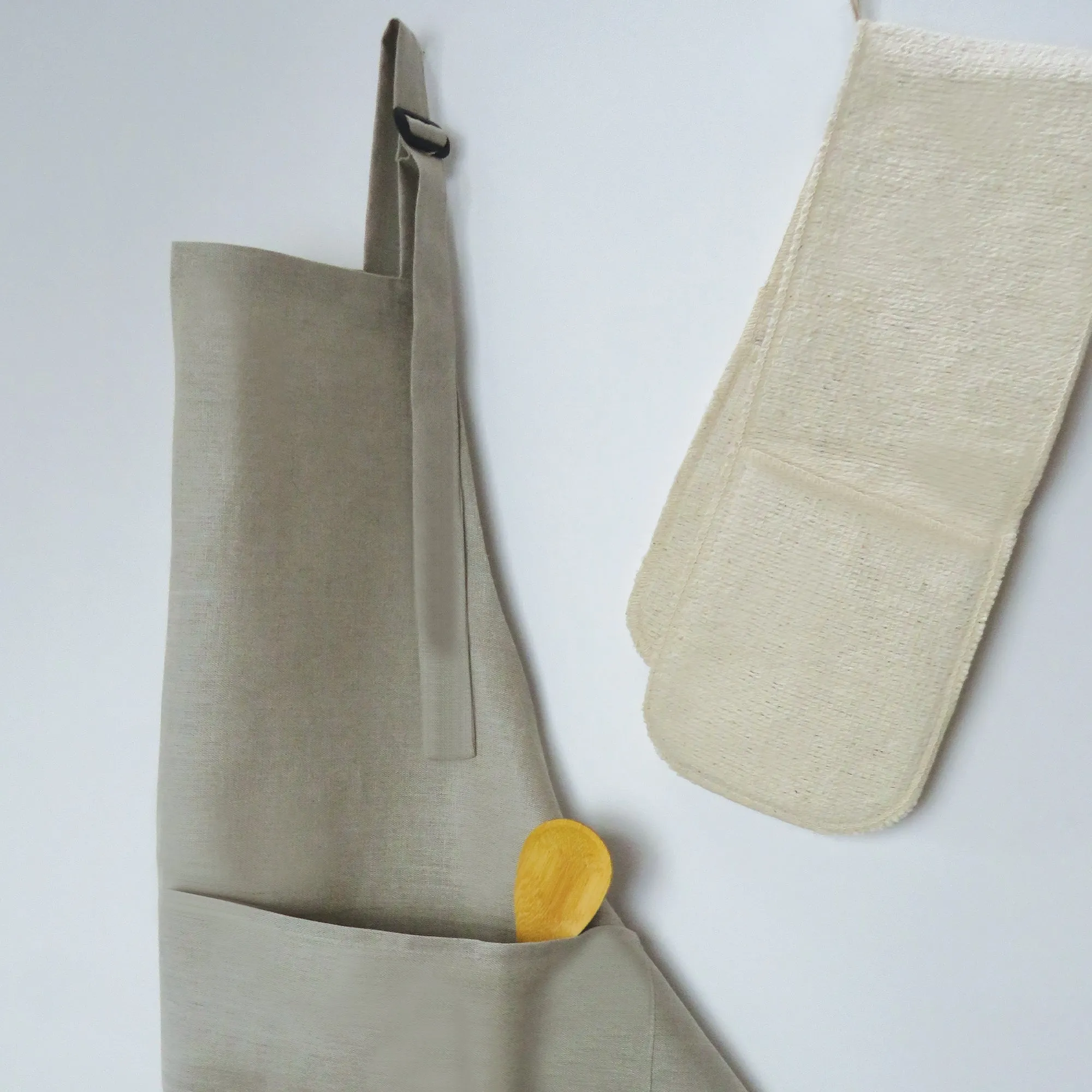 Natural Linen Bib Apron