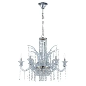 Nava 28 in. 6 Lights Chandelier Chrome Finish