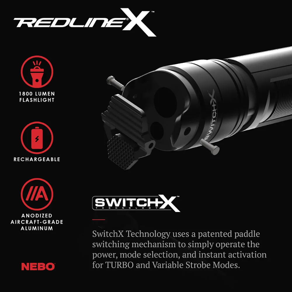 Nebo Redline X Rechargeable 1800 Lumen Flashlight