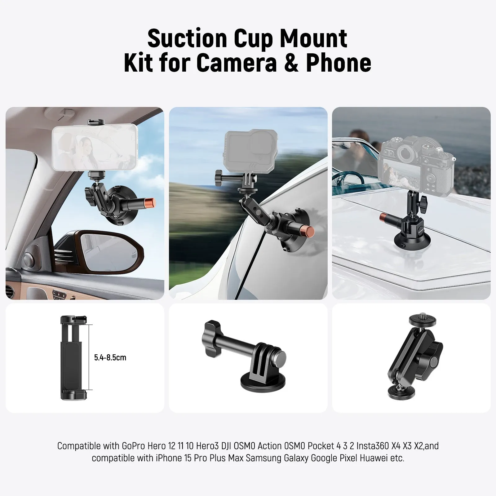 NEEWER CA104 3" Suction Cup Mount with Arm