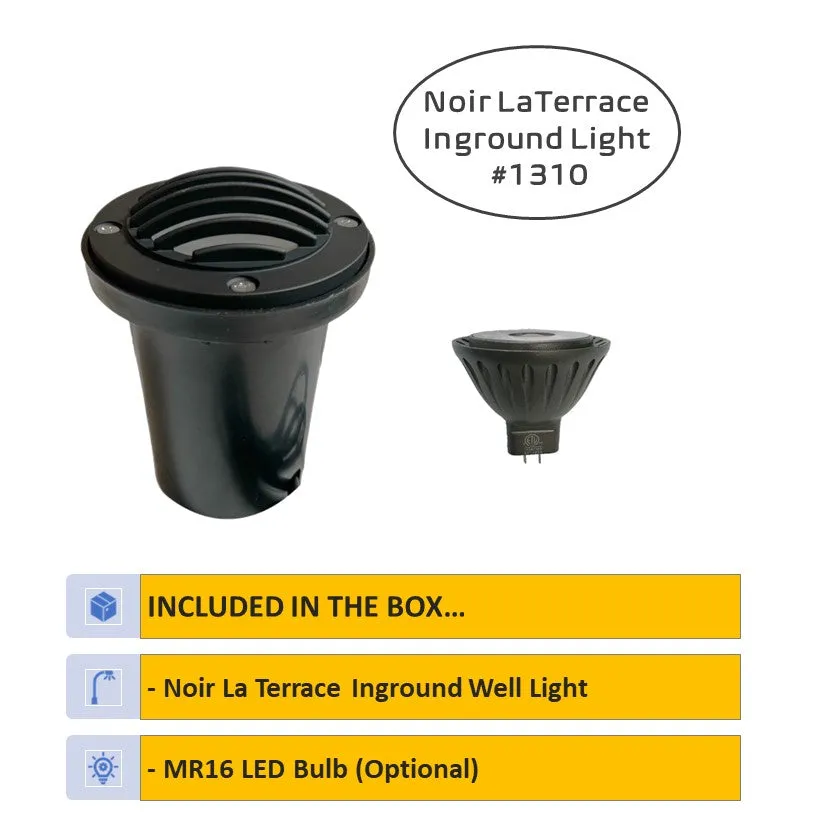 Noir La Terrace Black Cast Brass In-ground Well Light